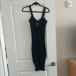 Beachy Black Dress with Embellished Detail